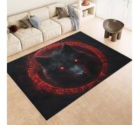 Rug 60x120 cm Faux Cashmere Bright Pattern Raven Totem Viking 3D Print Anti-Slip Stain-Resistant Machine/Vacuum Washable Rugs for Living Room Hallway Breakfast Nook Heritage Home Under the Table