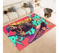 Rug 60x120 cm Faux Cashmere Bright Pattern Skull Skateboard Punk 3D Print Anti-Slip Stain-Resistant Machine/Vacuum Washable Rugs for Living Room Hallway Breakfast Nook Heritage Home Under the Table