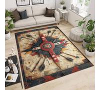 Rug 80x120 cm Faux Cashmere Bright Feathers Gems Stones Art 3D Print Anti-Slip Stain-Resistant Machine/Vacuum Washable Rugs for Living Room Hallway Breakfast Nook Heritage Home Under the Table