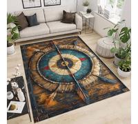 Rug 80x120 cm Faux Cashmere Bright Feathers Gems Stones Art 3D Print Anti-Slip Stain-Resistant Machine/Vacuum Washable Rugs for Living Room Hallway Breakfast Nook Heritage Home Under the Table
