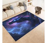 Rug 80x120 cm Faux Cashmere Bright Pattern Dragon Stars Galaxy 3D Print Anti-Slip Stain-Resistant Machine/Vacuum Washable Rugs for Living Room Hallway Breakfast Nook Heritage Home Under the Table