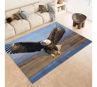 Rug 80x120 cm Faux Cashmere Bright Pattern Eagle Flying Sky 3D Print Anti-Slip Stain-Resistant Machine/Vacuum Washable Rugs for Living Room Hallway Breakfast Nook Heritage Home Under the Table