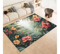 Rug 80x120 cm Faux Cashmere Bright Pattern FlowersYellow Leaves 3D Print Anti-Slip Stain-Resistant Machine/Vacuum Washable Rugs for Living Room Hallway Breakfast Nook Heritage Home Under the Table