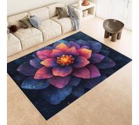 Rug 80x120 cm Faux Cashmere Bright Pattern Petals Colors Art 3D Print Anti-Slip Stain-Resistant Machine/Vacuum Washable Rugs for Living Room Hallway Breakfast Nook Heritage Home Under the Table