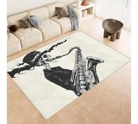Rug 80x120 cm Faux Cashmere Bright Pattern Skull Musical Abstract 3D Print Anti-Slip Stain-Resistant Machine/Vacuum Washable Rugs for Living Room Hallway Breakfast Nook Heritage Home Under the Table