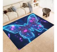 Rug 80x120 cm Faux Cashmere Pattern Butterfly Color Mechanical 3D Print Anti-Slip Stain-Resistant Machine/Vacuum Washable Rugs for Living Room Hallway Breakfast Nook Heritage Home Under the Table