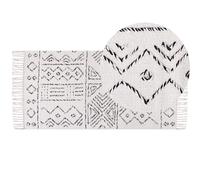 Wool Area Rug 80 x 150 cm White and Black ALKENT