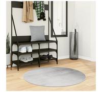 Rug Anthracite Ø100cm 100% Polyester Short Pile Non-Slip 3D Pattern 8mm 1400gsm