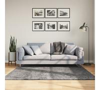 Rug Anthracite 160x160 cm 18mm Polyester Short Pile Washable Non-Slip OEKO-TEX A