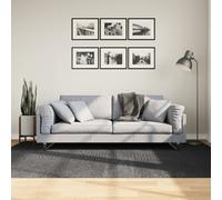 Rug Anthracite 160x230cm 100% Polyester 3D Geometric Short Pile Non-Slip Machine