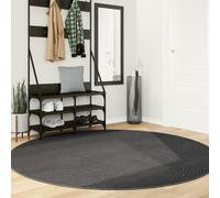 Rug Anthracite 200cm Ø Polyester 8mm Short Pile 3D Geometric Scandinavian Luxury