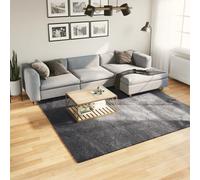 Rug Anthracite 240x240cm Polyester Washable Non-Slip Square Soft ModernMachineOK