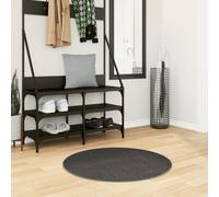 Rug Anthracite Ø80cm 100% Polyester 3D Geometric Short Pile Non-Slip 30Cwashable