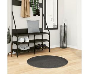 Rug Anthracite Ø80cm 100% Polyester 3D Geometric Short Pile Non-Slip 30Cwashable