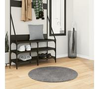 Rug Anthracite Ø80cm Round Polyester Washable NonSlip Short Pile 80cm Extra Soft