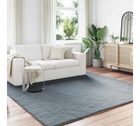 Rug Anthracite Faux Rabbit Fur 200 x 200 cm Polyester Plush Square Mat ExtraSoft