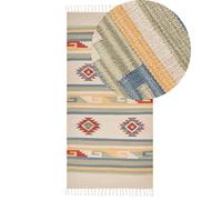 Rug APARAN Beige 80 x 150 cm Cotton Kilim