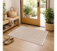 Rug Area Rugs 2x3 Ft Biege Cotton Diamond for Livingroom Bedroom Washable RagRug Non-Slip Farmhouse Carpet Indoor Area Runner Mat for Hallway, Entryway-24x36 Inches