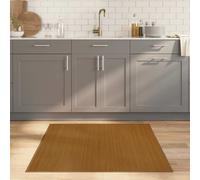 Rug Bamboo Square Brown 100x100 cm Bamboo PP Anti-Slip Natural Decor Breathable