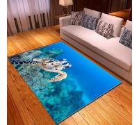 Rug Bedroom Living Room Kids Rug 3D Marine Animals Sea Turtle Carpet Boys Teens Mat Flannel Nursery Rug Runner Doormat Polyester Material - Easy Clean 50 X 80 Cm / 19.6 X 31.5-1.76126