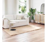 vidaXL Faux Sheepskin Rug, Beige, 100 x 200 cm, Polyester, Living Room: Modern, Minimalist Elegance with Neutral Tones and Functional Furniture for Contemporary Spaces and Relaxation