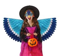 Rug Bird Wings - Gradient Color Peefowl Costume Accessories, Fantasy Play Wings for Kids | Skin-friendly Design, Adjustable Elastic Straps, Colorful Halloween Party Wings