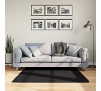 Rug Black 120x120 cm Polyester Teddy Short Pile Square Cozy Mat OEKO-TEX ForHome