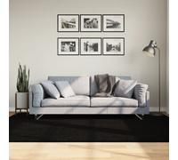 Rug Black 160x230cm 100% Polyester Short Pile Fluffy Modern Indoor Carpet Plush