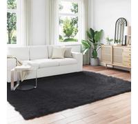 Rug Black 200 x 280 cm Faux Sheepskin Polyester Extra Soft Plush Warm Cosy Mat.