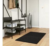 Rug Black 60x110 cm 100% Polyester Short Pile Fluffy Indoor Mat Soft Luxury Cozy