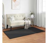 Rug Black 80x150 cm Faux Rabbit Fur Polyester Anti-Slip Warm Cosy Luxurious Soft