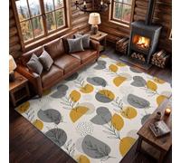 Rug Branch Leaf Semi Circle Dot Pattern160 × 230 cm Washable Carpet for | BeigeRug Branch Leaf Semi Circle Dot Pattern160 × 230 cm Washable Carpet for Scandinavian Minimalist
