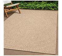 vidaXL Indoor/Outdoor Square Rug ZIZUR - Polypropylene Brown Mat 120x120 cm - Jute Look, UV-Resistant, Easy-Clean for Patio/Garden/Living Room