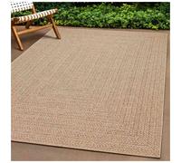 Rug Brown 120x120 cm Polypropylene Jute Look Indoor Outdoor UV-ResistantPortable