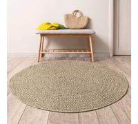 Rug Brown Ø200cm Polypropylene Jute Look Indoor Outdoor Durable Easy-Clean 6.1kg
