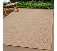 Rug Brown Jute-Look Polypropylene Indoor/Outdoor Durable 240 x 340 cm Easy-Care