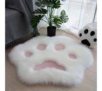 Rug, Cat Paw Rug, Shaggy Rugs for Bedroom, Kids Room Rug, Washable Rug, Non-Slip Throw Rug, Small Rug, Pink Carpet for Girl Boy Teen Dorm Room, Home Bedroom Bedside Decorative Carpet