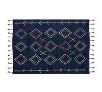 Rug CORUM Black 140 x 200 cm Cotton