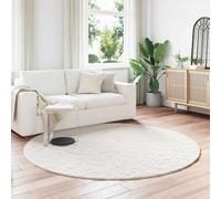 Rug Cream Ø 200 cm Faux Rabbit Fur Polyester Anti-Slip Plush Indoor Luxury Round