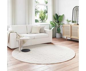 Rug Cream Ø 200 cm Faux Rabbit Fur Polyester Anti-Slip Plush Indoor Luxury Round