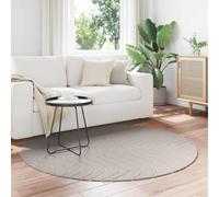 Rug Cream Ø120cm Round Polyester Non-Slip Indoor Outdoor Soft Durable Washable.