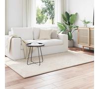 Rug Cream 200 x 140 cm Polyester Non-Slip Indoor Medium Pile Modern Rectangular