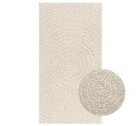 Rug Cream 60x110 cm PP Jute-Look UV Resistant Indoor Outdoor Round Doormat Style