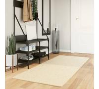 Rug Cream 80x200 cm Polyester Washable Non-Slip Modern Indoor Runner TexturedLux