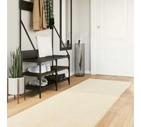 Rug Cream Polyester 80x400 cm Non-Slip Machine Washable Indoor Hallway Runner UK