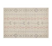 Beliani Rug Dispur Beige 140 X 200 Cm Cotton