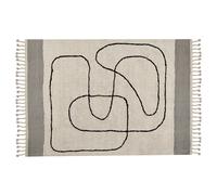 Beliani Rug DOKUZ Beige 140x200 cm Cotton, Cream
