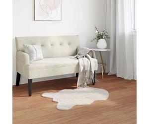 Rug Faux Rabbit Fur 80x120 cm Cream Polyester Anti-Slip Plush Cozy Warm Luxe Mat
