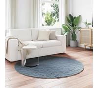 Rug Faux Rabbit Fur Anthracite Ø 200 cm Polyester Plush Round Indoor Soft Luxury