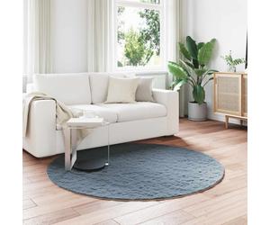 Rug Faux Rabbit Fur Anthracite Ø 200 cm Polyester Plush Round Indoor Soft Luxury